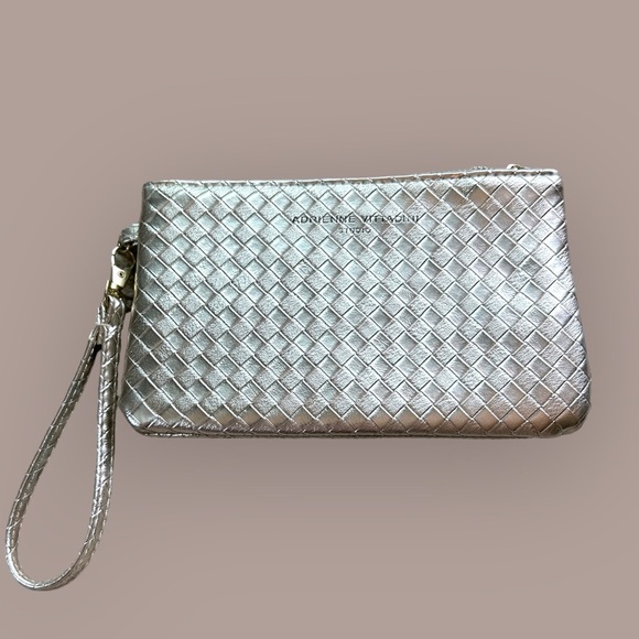 Adrienne Vittadini Wristlet Wallet Purse Gold/ Silver tone EUC - Picture 1 of 3